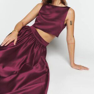 Reformation - Andy Two Piece - Size 6 - Color: Wine